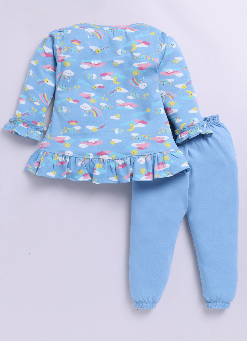 Mars Infiniti Baby Girls Casual Top Pyjama (Light Blue)