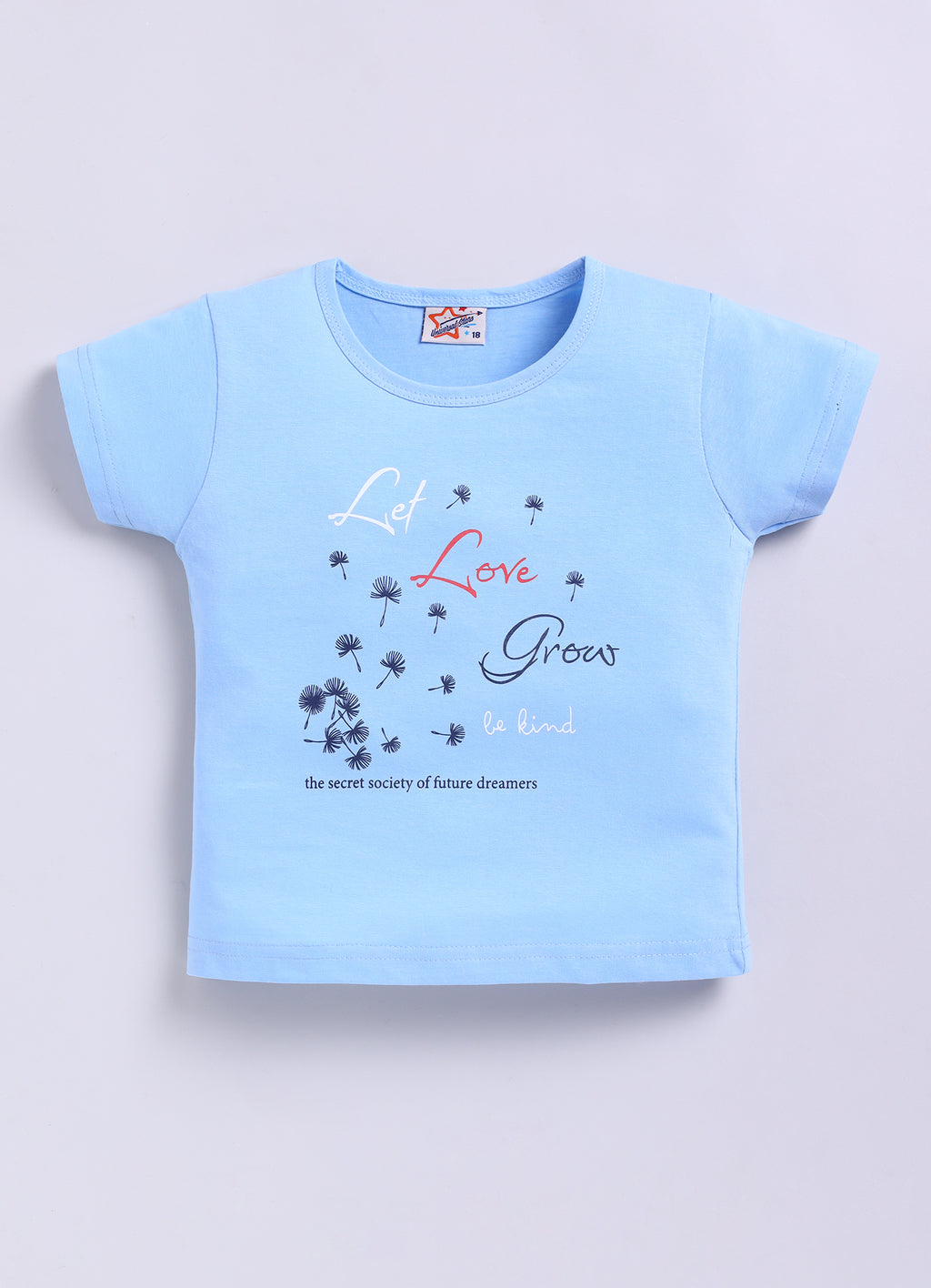 Mars Infiniti Pure Cotton Tshirts for Girls Kids | Summer Tops for Babygirls |Playful Printed tees | Halfsleeve Tshirts| Colorful Playful Printed Tops| Sky Blue