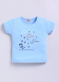 Mars Infiniti Pure Cotton Tshirts for Girls Kids | Summer Tops for Babygirls |Playful Printed tees | Halfsleeve Tshirts| Colorful Playful Printed Tops| Sky Blue