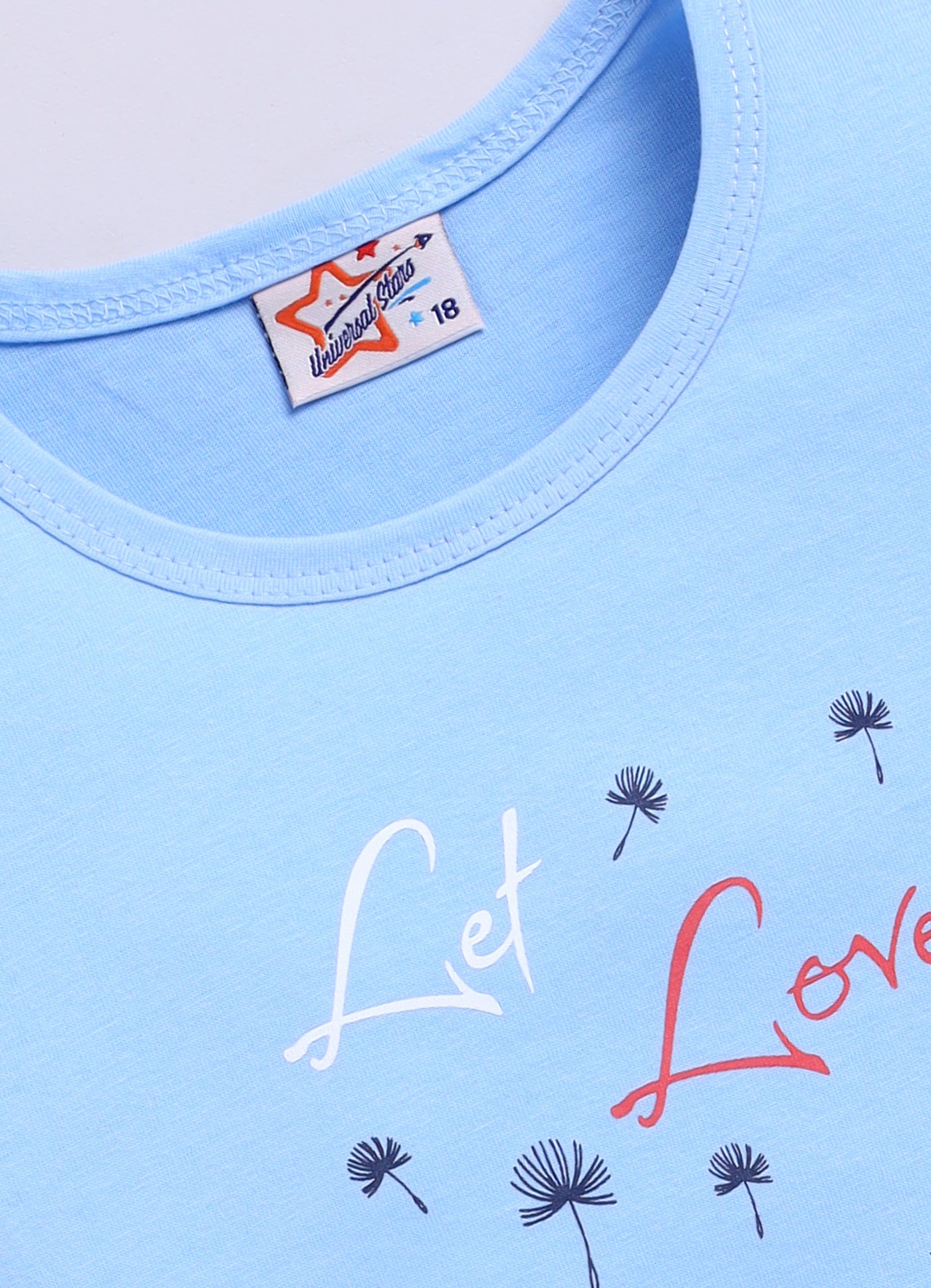 Mars Infiniti Pure Cotton Tshirts for Girls Kids | Summer Tops for Babygirls |Playful Printed tees | Halfsleeve Tshirts| Colorful Playful Printed Tops| Sky Blue