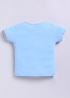 Mars Infiniti Pure Cotton Tshirts for Girls Kids | Summer Tops for Babygirls |Playful Printed tees | Halfsleeve Tshirts| Colorful Playful Printed Tops| Sky Blue