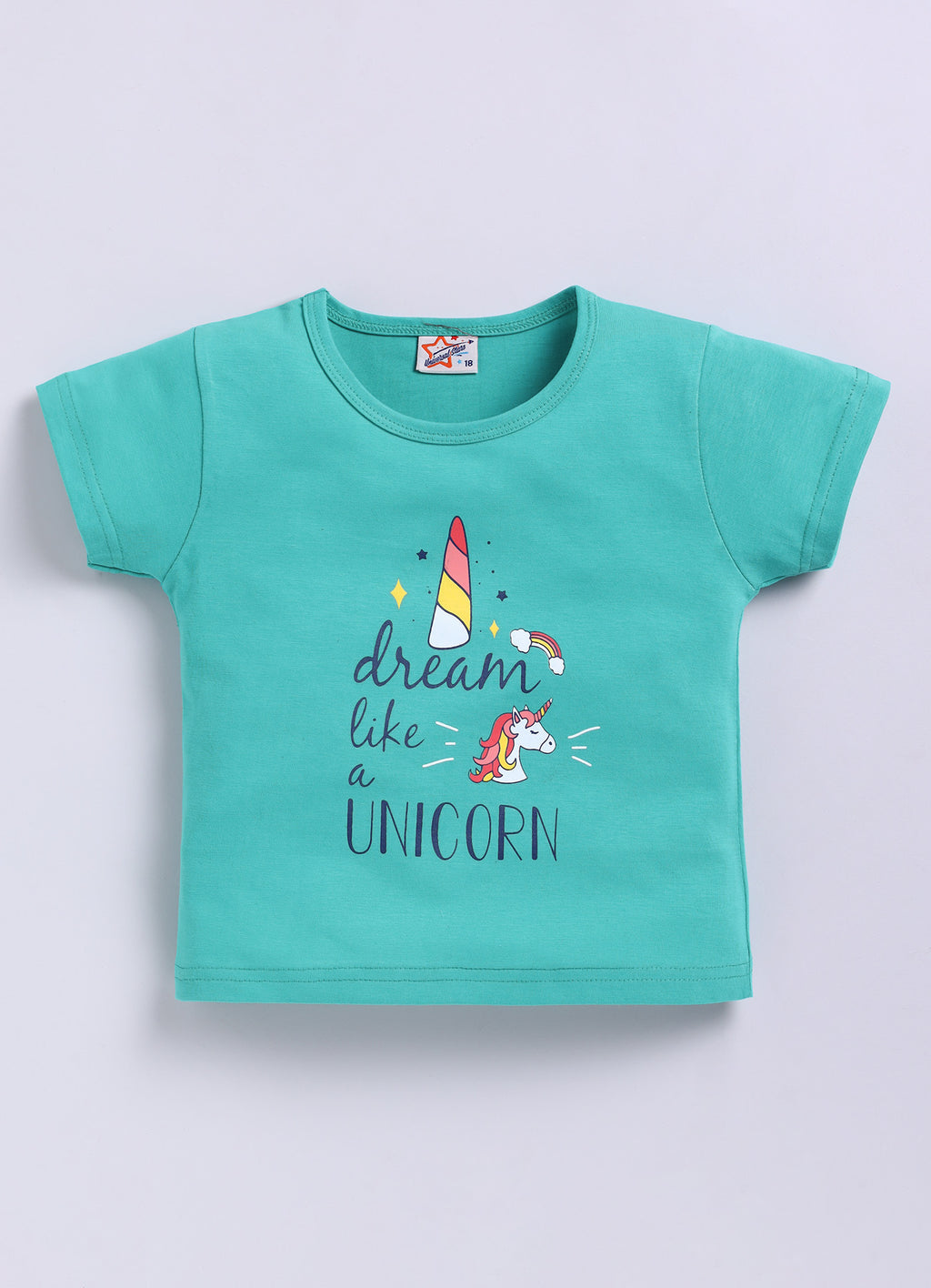Mars Infiniti Pure Cotton Tshirts for Girls Kids | Summer Tops for Babygirls |Playful Printed tees | Halfsleeve Tshirts| Colorful Playful Printed Tops| Green