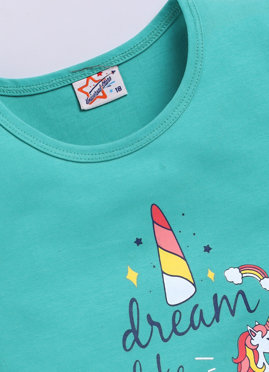 Mars Infiniti Pure Cotton Tshirts for Girls Kids | Summer Tops for Babygirls |Playful Printed tees | Halfsleeve Tshirts| Colorful Playful Printed Tops| Green