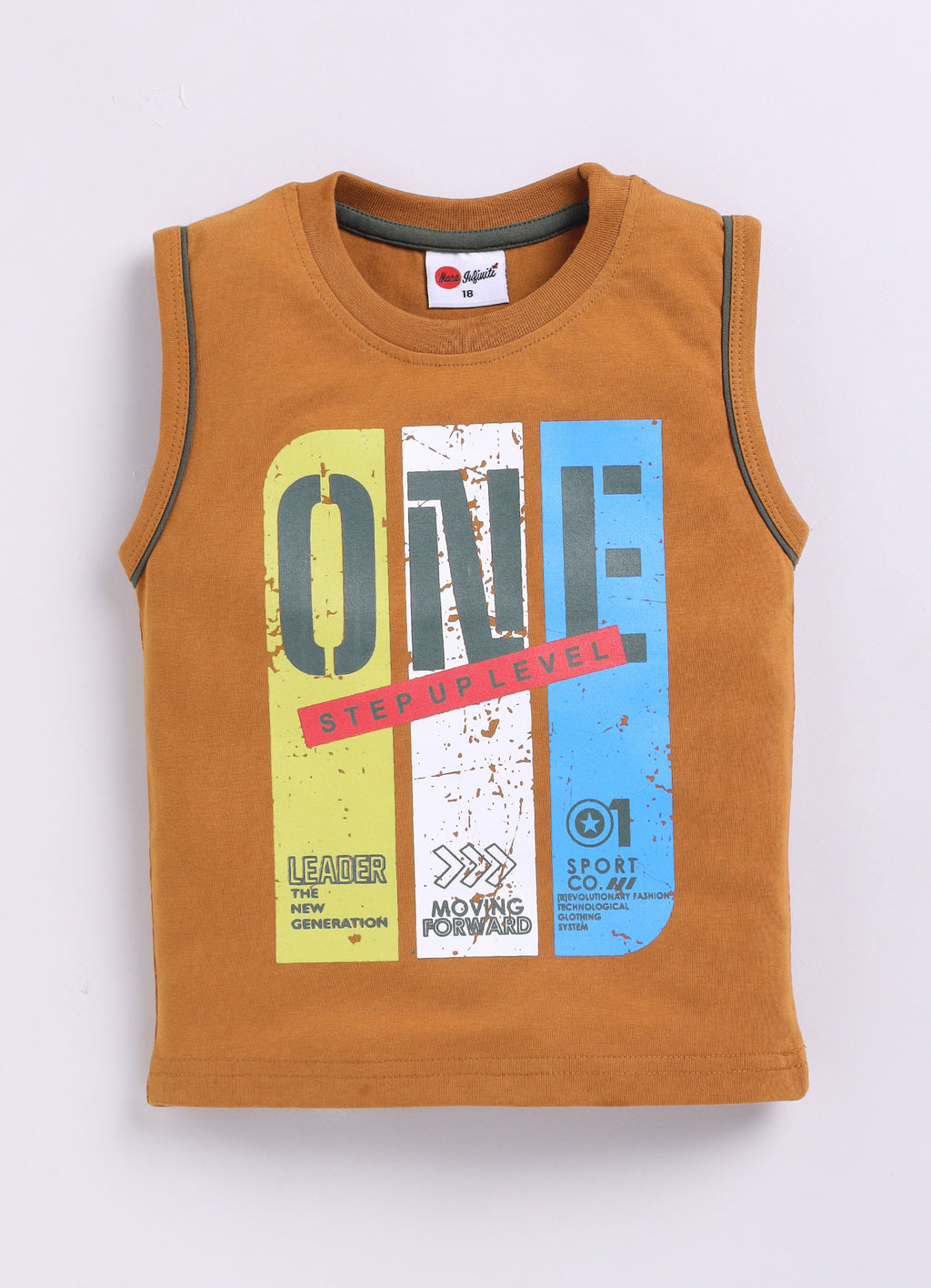 Mars Infiniti Pure Cotton Sleeveless T Shirt - Brown