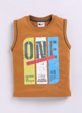 Mars Infiniti Pure Cotton Sleeveless T Shirt - Brown