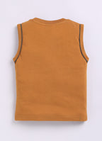 Mars Infiniti Pure Cotton Sleeveless T Shirt - Brown