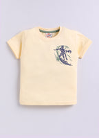 Mars Infiniti Pure Cotton Back Printed Half Sleeves T-Shirt and Half Pant Set for Boys Kids| Kids boys tshirt and half pant set|Coordinated Set for Unisex kids|Yellow