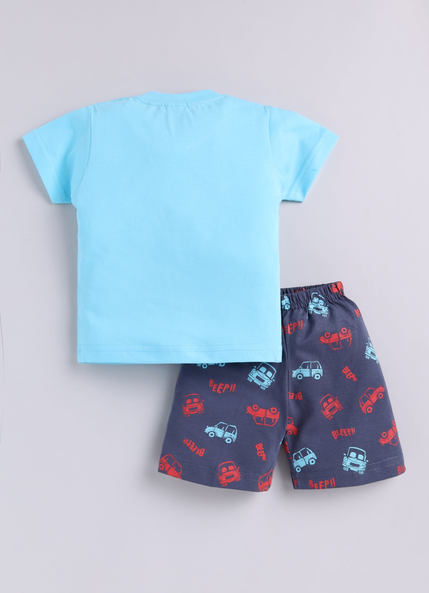 Mars Infiniti Baby Boys Pure Cotton Half Sleeve shoulder buttoned T-shirt & Shorts Set