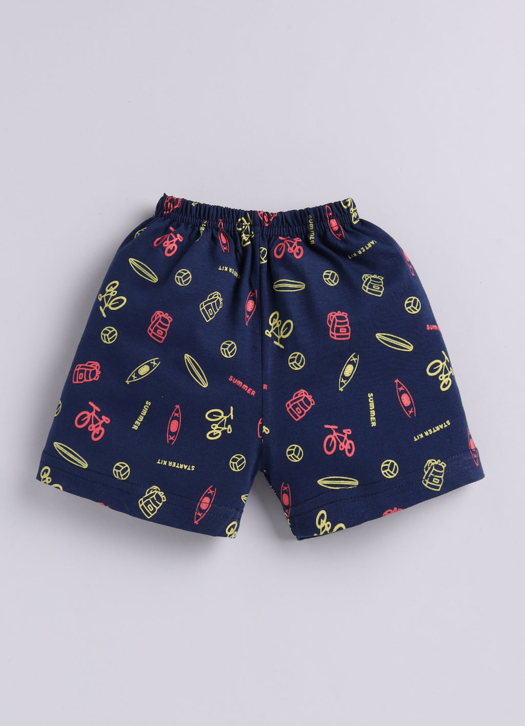 Mars Infiniti Baby Boys Pure Cotton Half Sleeve shoulder buttoned T-shirt & Shorts Set