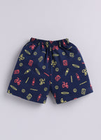 Mars Infiniti Baby Boys Pure Cotton Half Sleeve shoulder buttoned T-shirt & Shorts Set