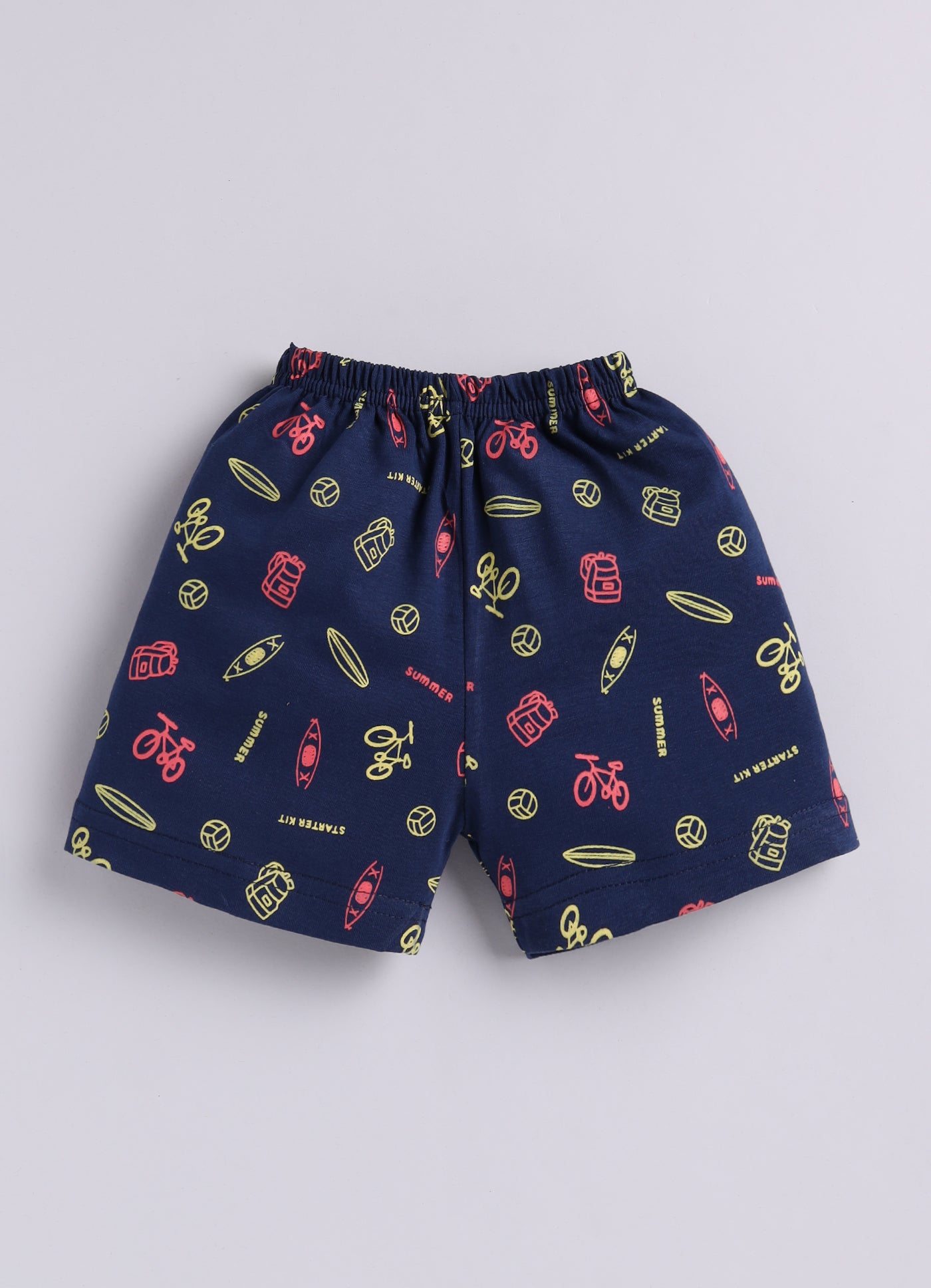 Mars Infiniti Baby Boys Pure Cotton Half Sleeve shoulder buttoned T-shirt & Shorts Set