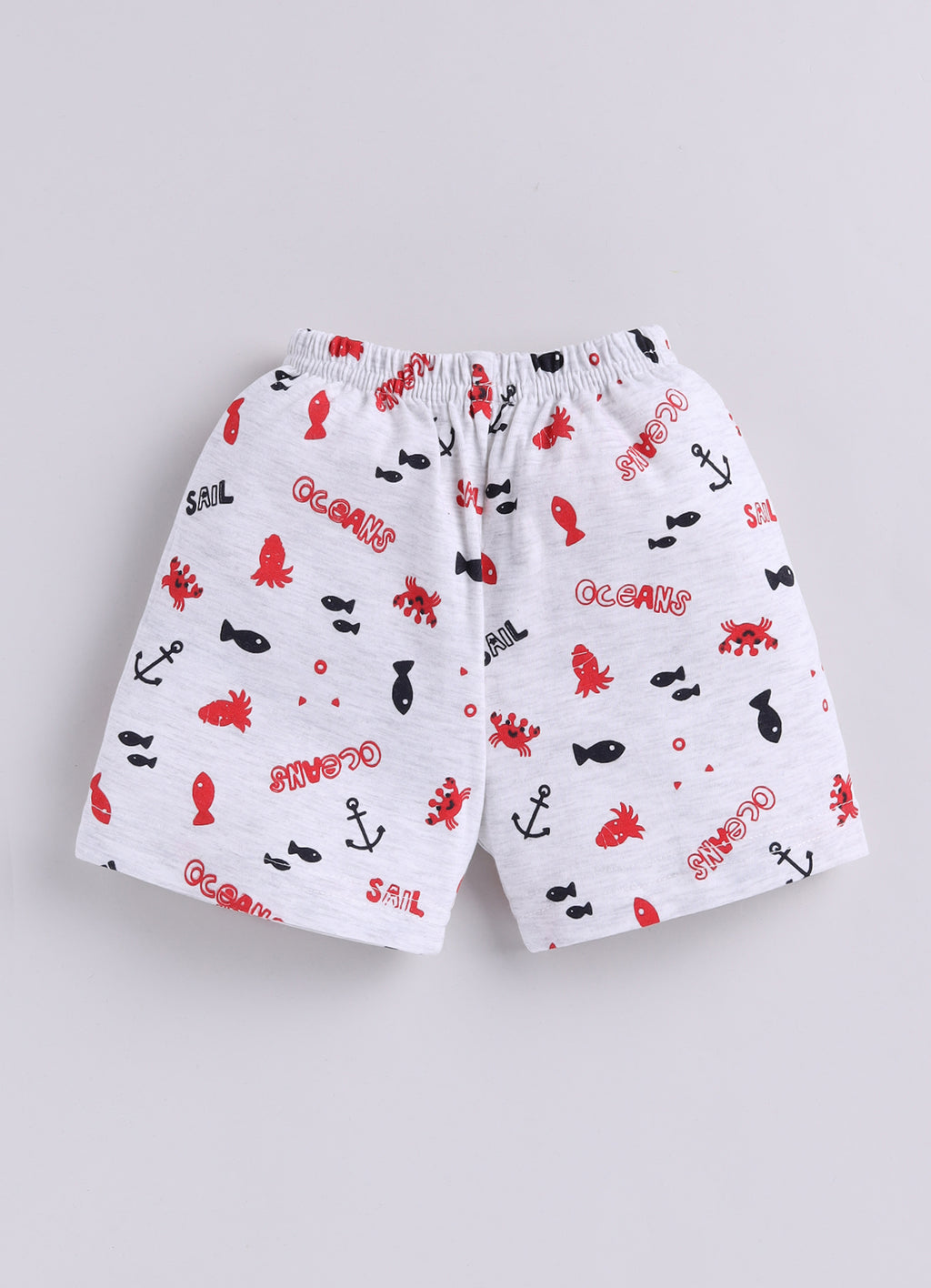 Mars Infiniti Baby Boys Pure Cotton Half Sleeve shoulder buttoned T-shirt & Shorts Set
