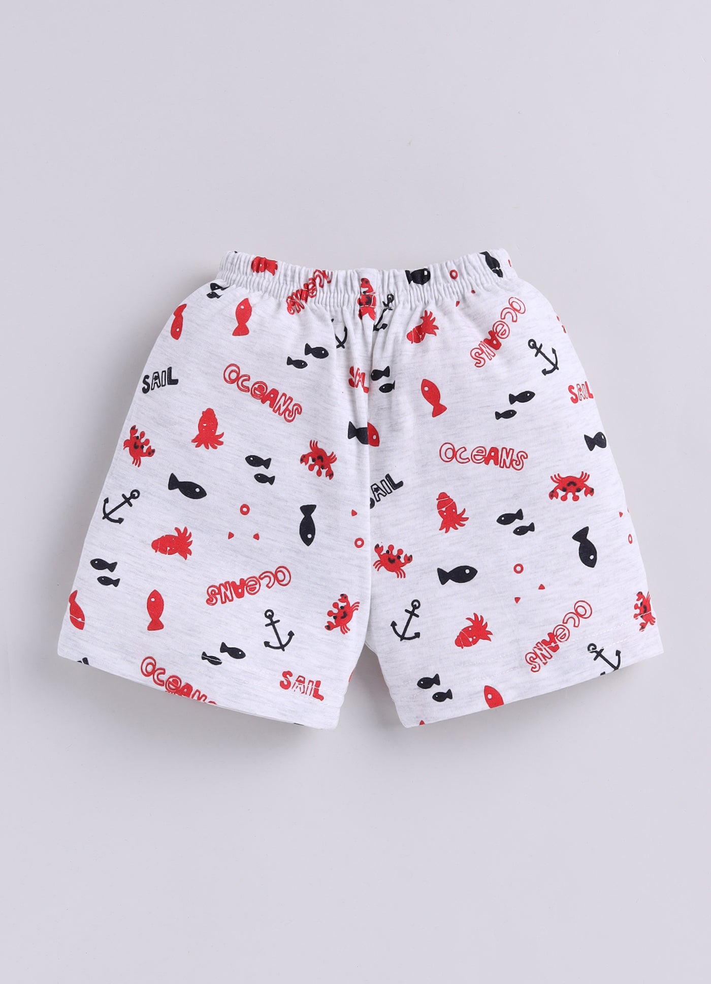 Mars Infiniti Baby Boys Pure Cotton Half Sleeve shoulder buttoned T-shirt & Shorts Set