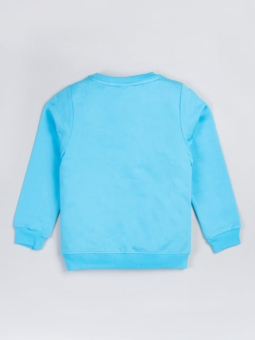 Mars Infiniti Roundneck Full Sleeve Printed Baby Boys & Baby Girls Sweatshirt (Sky Blue)