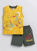 Mars Infiniti Boys & Girls Casual T-shirt Shorts (Mustard)