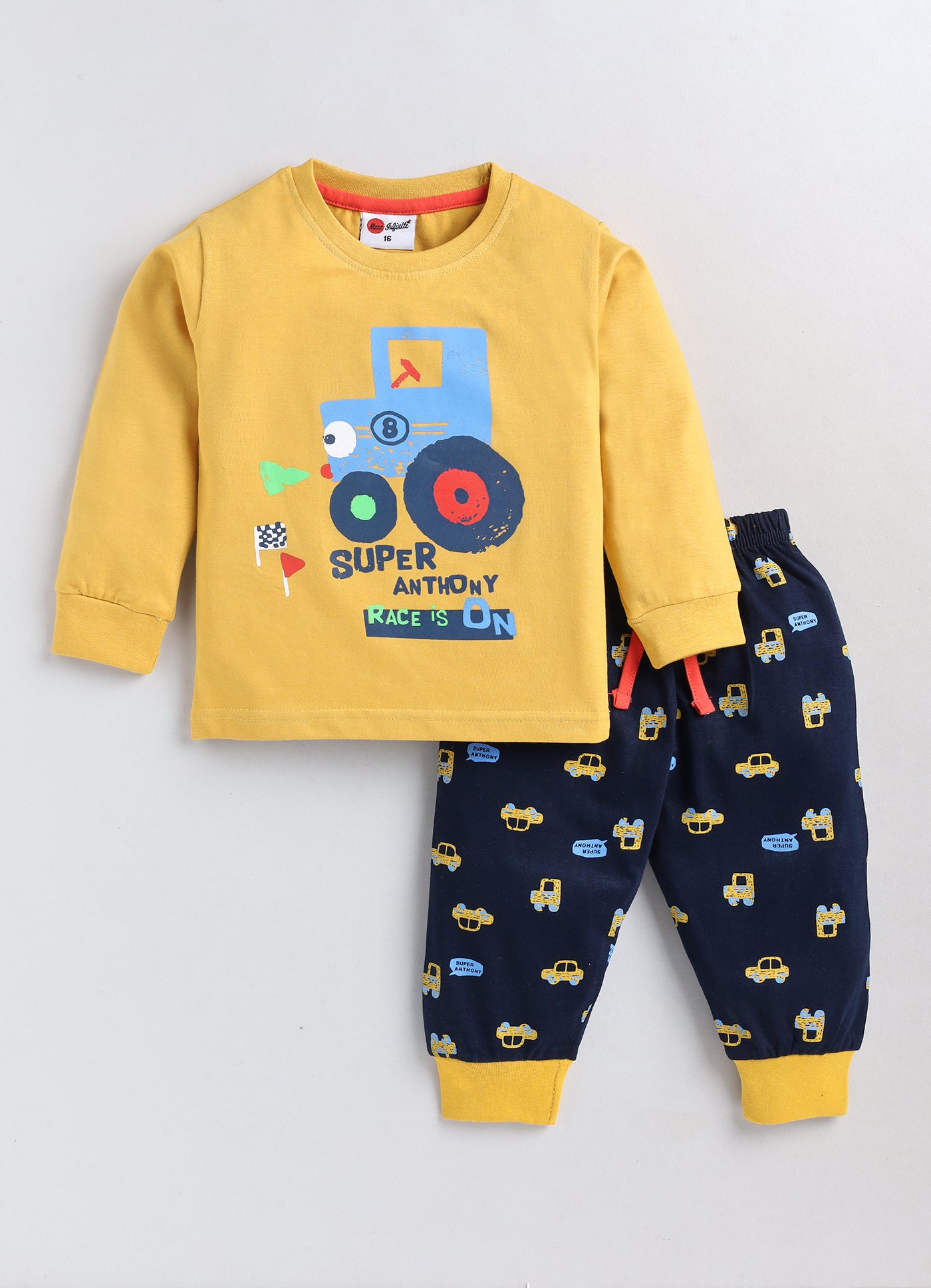 Mars Infiniti Boys Casual T-shirt Track Pants (Mustard)