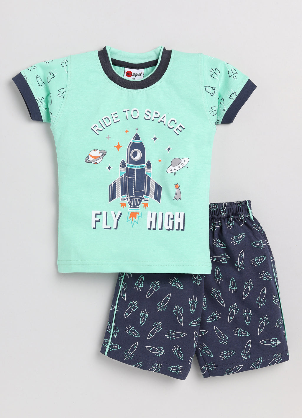 Mars Infiniti Boys Pure Cotton Half Sleeve T-shirt & Shorts Set