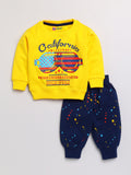Mars Infiniti Boys & Girls Casual Sweatshirt Track Pants (Yellow & Navy)