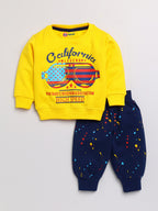 Mars Infiniti Boys & Girls Casual Sweatshirt Track Pants (Yellow & Navy)