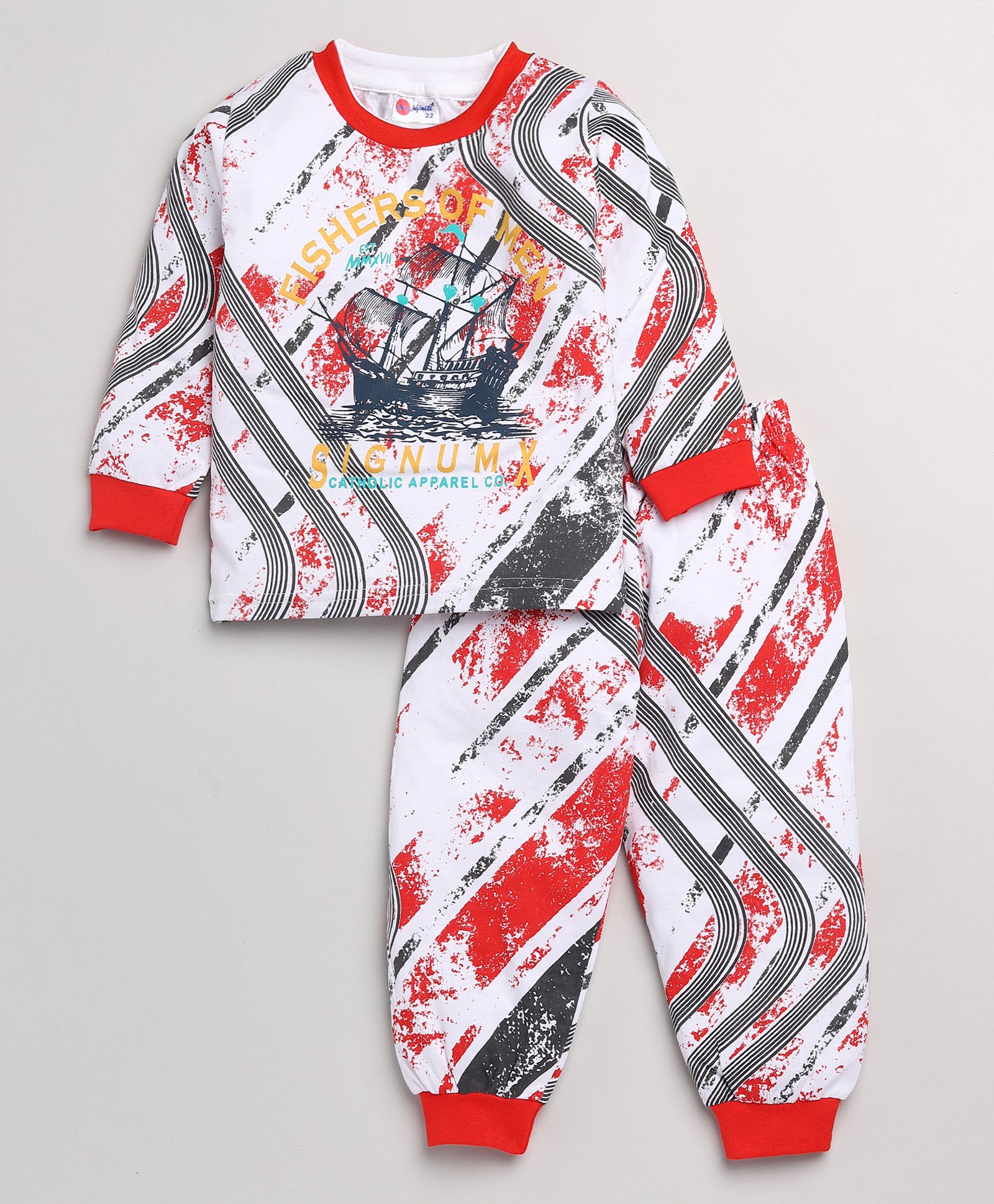 Mars Infiniti Boys & Girls Casual T-shirt Pant (Red)