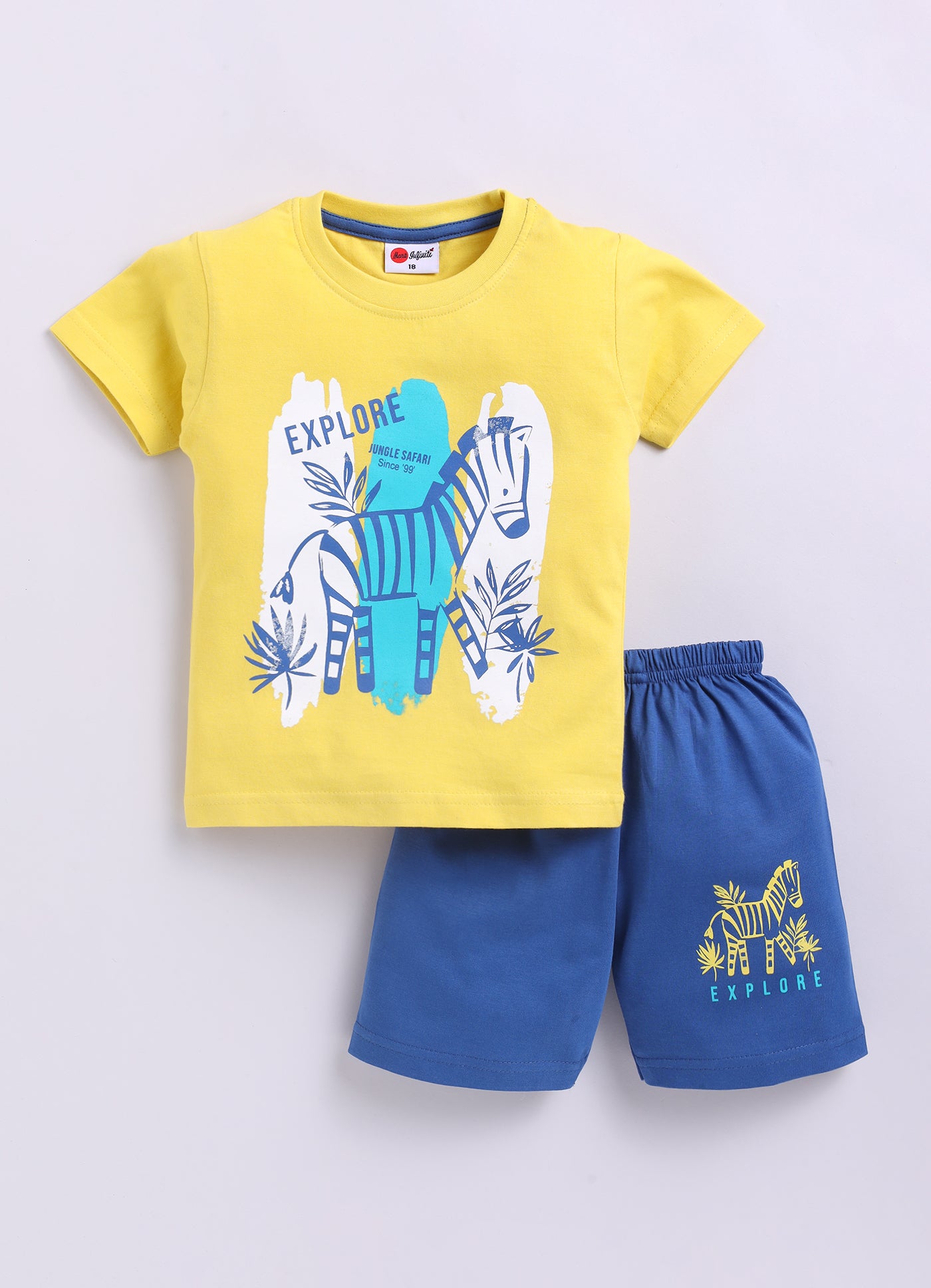 Mars Infiniti Boys Pure Cotton Half Sleeve T-shirt & Shorts Set