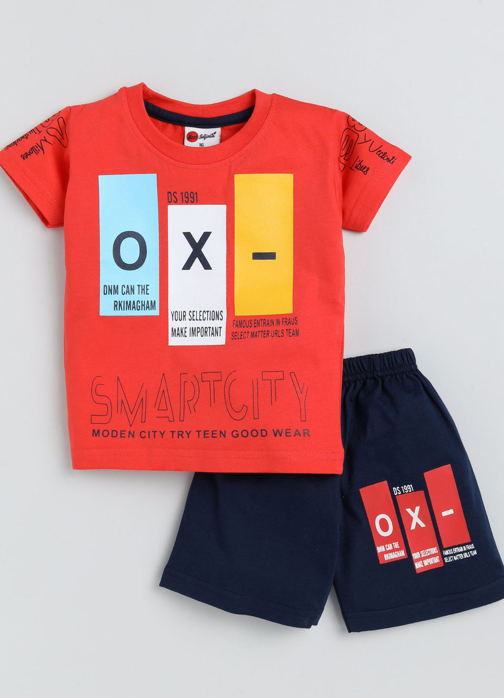 Mars Infiniti Boys Pure Cotton Half Sleeve T-shirt & Shorts Set