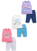 Mars Infiniti Baby Girls Casual Top Capri (Deep pink, Purple, Light Yellow)