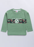 Mars Infiniti Boys Printed Pure Cotton Regular T Shirt (Light Green, Pack of 1)