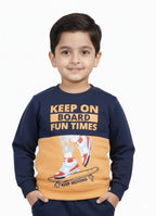 Mars Infiniti Full Sleeve Printed Boys & Girls Winter Sweatshirt (Deep Blue)
