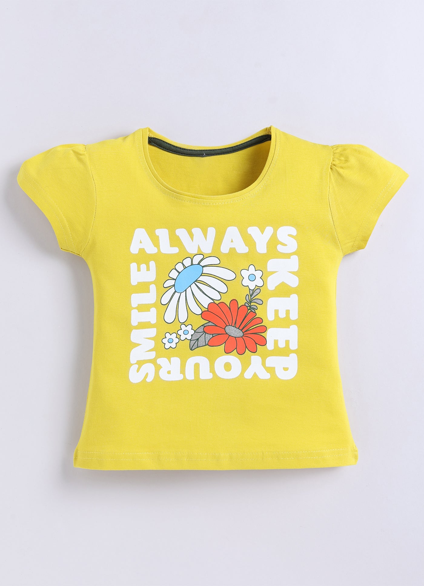 Mars Infiniti Girls Printed Pure Cotton Regular T Shirt (Multicolor, Pack of 5)
