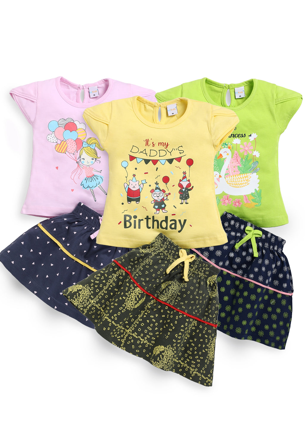 Mars Infiniti Baby Girls Casual Top Capri (Yellow, Green, Pink)