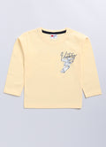 Mars Infiniti Boys Printed Pure Cotton Regular T Shirt (Yellow, Pack of 1)
