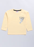 Mars Infiniti Boys Printed Pure Cotton Regular T Shirt (Yellow, Pack of 1)