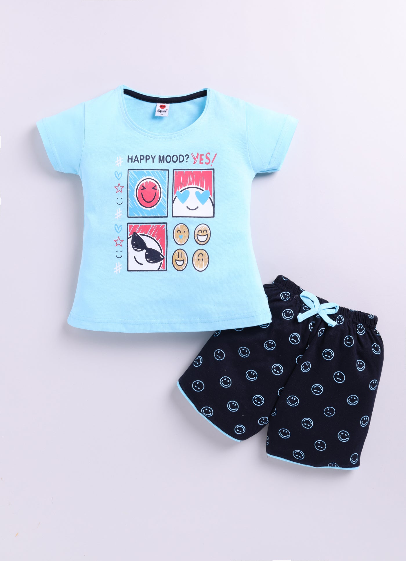 Mars Infiniti Baby Girls Casual Top Capri (light green, sky blue, orange)