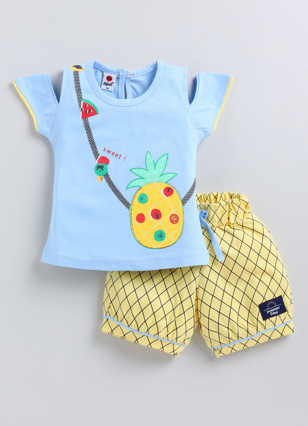 Mars Infiniti Baby Girls Casual Top Capri (Blue, Pink, Mustard)