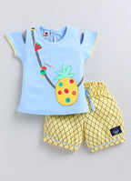 Mars Infiniti Baby Girls Casual Top Capri (Blue, Pink, Mustard)