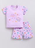 Mars Infiniti Baby Boys Pure Cotton Half Sleeve shoulder buttoned T-shirt & Shorts Set