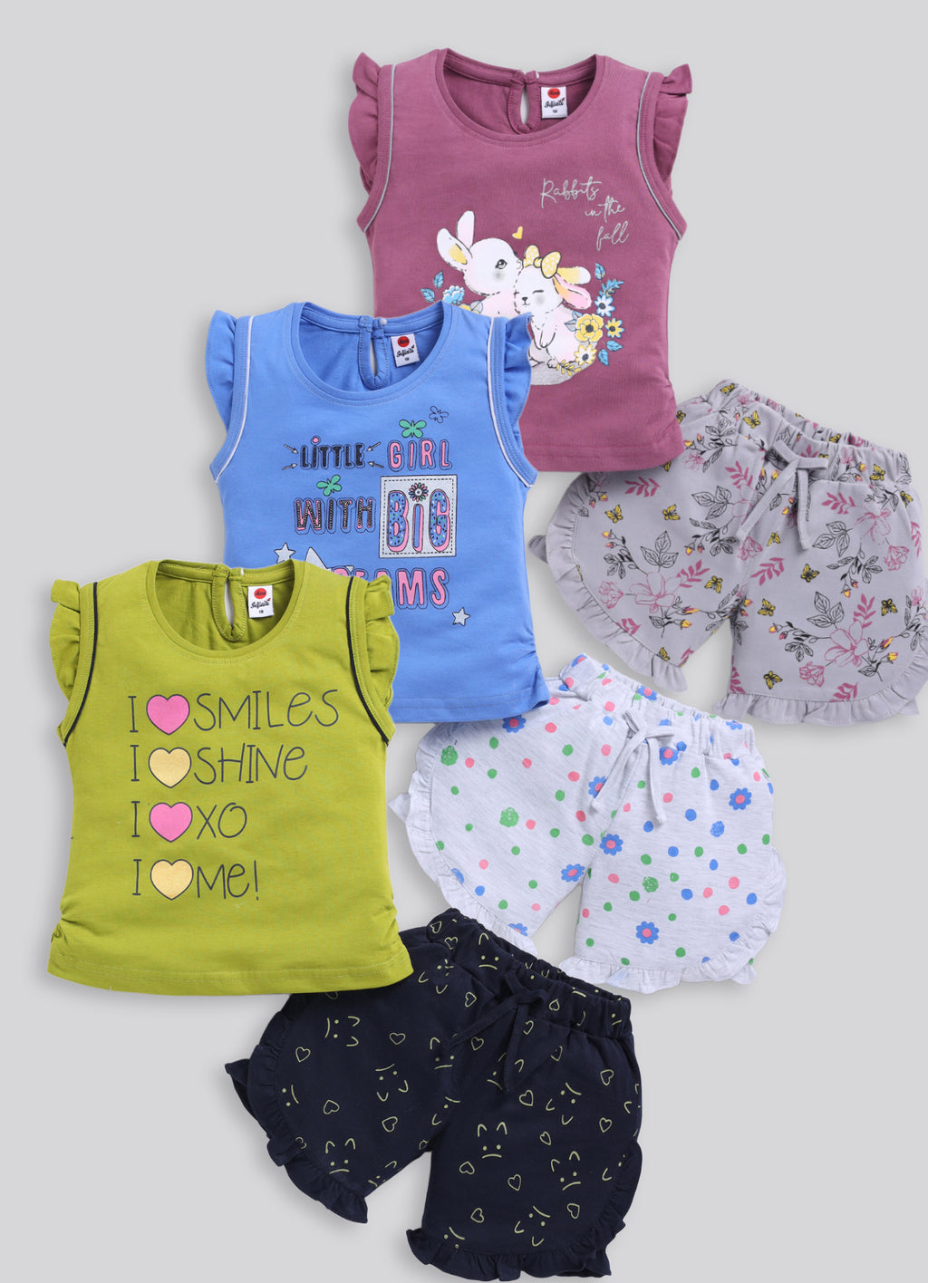 Mars Infiniti Baby Girls Casual Top Capri (olive green, wine, blue)