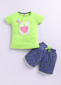 Mars Infiniti Baby Girls Casual Top Shorts (Light Green, blue)