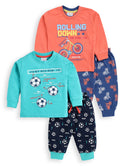 Mars Infiniti Boys Casual T-shirt Track Pants (Orange, Sea Green)