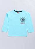 Mars Infiniti Boys Printed Pure Cotton Regular T Shirt (Light Blue, Pack of 1)