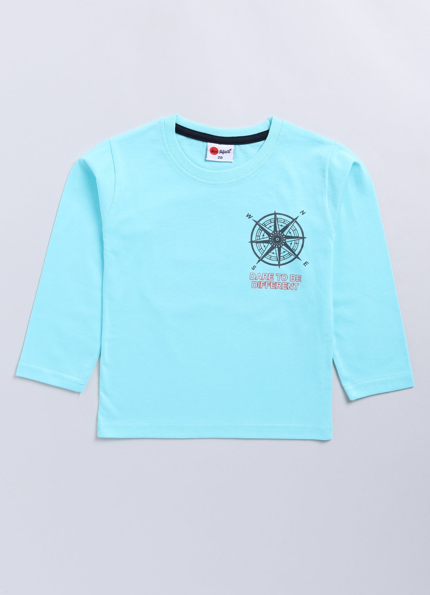 Mars Infiniti Boys Printed Pure Cotton Regular T Shirt (Light Blue, Pack of 1)