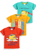 Mars Infiniti Boys & Girls Graphic Print Pure Cotton Regular T Shirt - Pack of 3