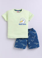 Mars Infiniti Pure Cotton Back Printed Half Sleeves T-Shirt and Half Pant Set for Boys Kids| Kids boys tshirt and half pant set| Coordinated Set for Unisex kids
