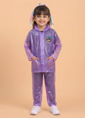 Mars Infiniti PVC Plastic Raincoat and Pant set for girls (Violet)