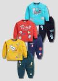Mars Infiniti Boys Casual T-shirt Track Pants (Rust, Aqua Blue, Mustard Yellow)