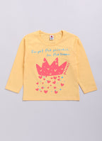 Mars Infiniti Girls Printed Pure Cotton Regular T Shirt (Multicolor, Pack of 4)