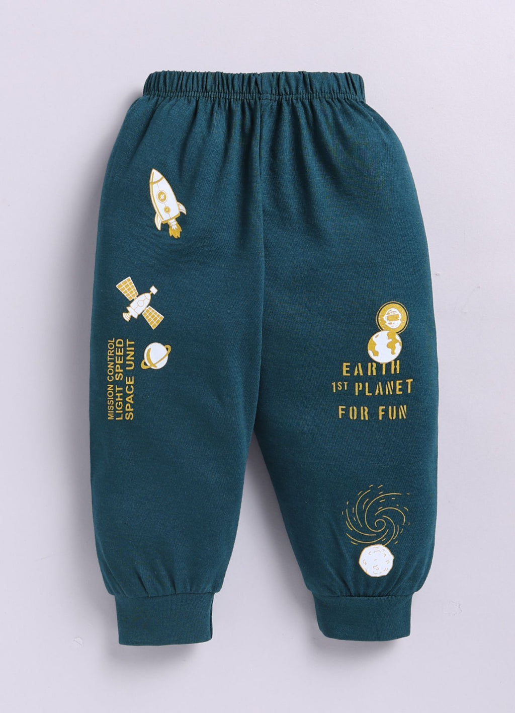 Mars Infiniti Boys Casual T-shirt Track Pants (Mustard Yellow, Deep Green)