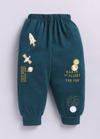 Mars Infiniti Boys Casual T-shirt Track Pants (Mustard Yellow, Deep Green)
