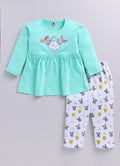 Mars Infiniti Baby Girls Casual Dress Pant (Mint Green, White)